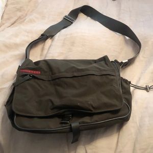 Prada sport army green messenger bag